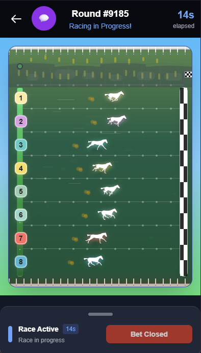 On Chain Horse Racing Game - Farcaster Mini Apps screenshot